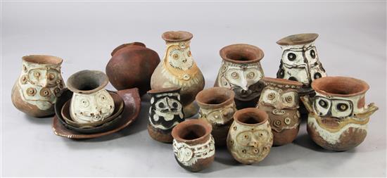 15 assorted Aibom Village clay vessels